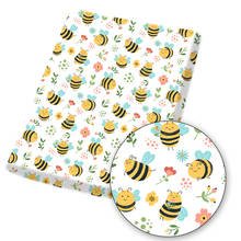 Tela de algodón y poliéster con estampado de abejas, tela suave de dibujos animados para máscara DIY/vestido, materiales de costura para el hogar, 45x145cm, 1 unidad 2024 - compra barato