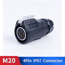 M20 4Pin High Quality  Circular Industrial Male&Female Plug And Socket Solar Energy DC Waterproof Connector 2024 - buy cheap