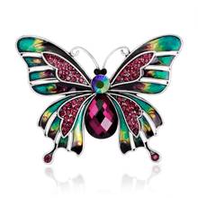 2021 novo europeu esmalte gota borboleta broche de cristal de swarovskis palácio retro pino broche com acessórios moda jóias 2024 - compre barato