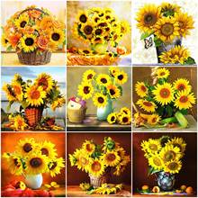 AZQSD Diamond Embroidery Sunflower Mosaic Picture Of Rhinestones Diamond Painting Flower Cross Stitch Handmade Home Decor 2024 - buy cheap