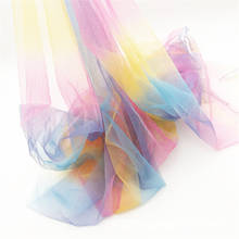 1 м с изображением радуги на кружевная ткань с блестками градиентный фатиновое платье для детского дня рождения пачка юбка, платье принцессы Свадебная вечеринка украшения стола платье 2024 - купить недорого