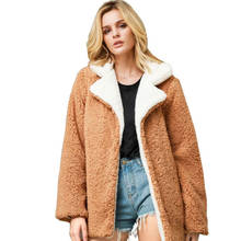 Liva girl Faux Fur Coat Women 2019 Winter Warm Turn Down Collar Fur Jacket Female Plush Overcoat Casual Fake Fur Outwear 2024 - buy cheap