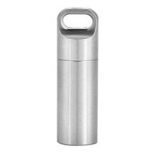 1pc Creative Stainless Steel Medicine Bottle Keychain Case Container Waterproof Holder Aluminum Drug Pill Box Keyring Storage 2024 - buy cheap