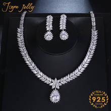 JoyceJelly-conjunto de joyas de plata de ley 925 para mujer, aretes colgantes con piedras preciosas de circonita AAA, regalo para damas de honor 2024 - compra barato