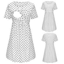 Maternity Dress WomenShort Sleeve Dot Print Nursing Dress for Breastfeeding Pregnant Women Pregnancy Dress Maternity Clothing 2024 - buy cheap