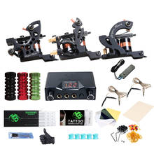 Professional Tattoo Kits Top Artist Complete Set 3 Tattoo Machine Gun Lining And Shading Tattoo Inks Power Needles Tattoo Supply 2024 - buy cheap