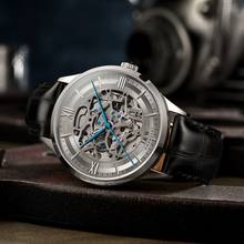 High end relógio esqueleto mecânico suíça i & w novos relógios masculinos topo marca de luxo relógio automático calendário couro safira 2024 - compre barato