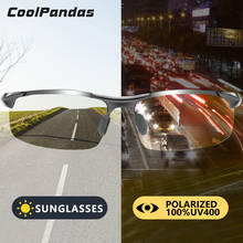 CoolPandas-gafas de sol fotocromáticas para hombre, lentes de aluminio y magnesio semimontura, polarizadas, de marca 2024 - compra barato