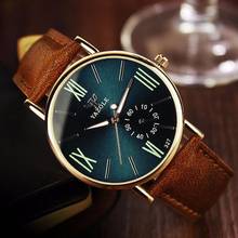 Relogio masculino бренд Montre Роскошные модные кожаные мужские синие зеленые стеклянные кварцевые наручные часы фосфоресцирующие часы римские часы # A 2024 - купить недорого