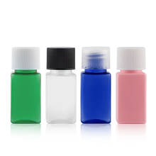 100 Uds 10ml azul transparente verde rosa vacío plástico tapa de rosca botellas cuadradas, botellas de rocío puro, herramientas de almacenamiento cosmético de loción 2024 - compra barato