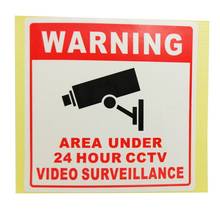 Adesivo de alarme para câmera de segurança pvc, 4 unidades, cctv, vigilância por vídeo, adesivo 2024 - compre barato
