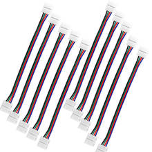Cable de conexión de tira LED de 10mm y 4 pines para SMD 5050, Conector de tira de luz LED RGB con dos conectores, 10 piezas 2024 - compra barato