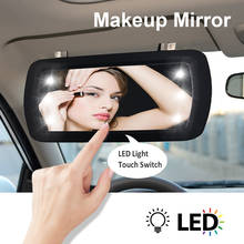 LED Car Interior Mirror Universal Makeup Mirror Touch Switch Sun Visor High Clear Car Back Seat Safety Rear Mirror No Battery 2024 - buy cheap