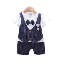 New Summer Children Gentleman Clothing Baby Boys Striped T Shirt Shorts 2Pcs/sets Kids Infant Clothes Toddler Casual Tracksuits 2024 - buy cheap