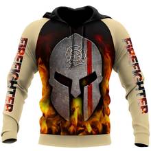 Spartan Soldier Firefighter 3D Print Men Hoodie Autumn and winter Unisex Deluxe Sweatshirt Zip Pullover Casual Streetwear KJ396 2024 - buy cheap