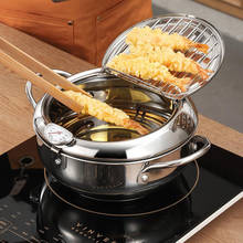 Kitchen Deep Frying Pot Thicken Thermometre Tempura Fryer Pan Temperature Control Fried Chicken Pot Cooking Tool Stainless Steel 2024 - buy cheap