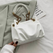 Маленькая сумка-ведро с цепочкой для женщин 2020, однотонная сумка через плечо с цепочкой, женские дорожные сумки, модная сумка через плечо 2024 - купить недорого