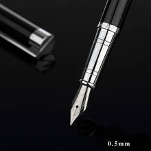 Jinhao Classic Black and Silver Fountain Pen with 0.5mm Iridium Nib The Best Business Gift Pen Metal Ink Pens Free Shipping 2024 - buy cheap