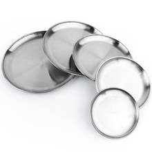 14-26cm Outdoor Stainless Steel Fruit Plate BBQ Tableware Round Picnic Dinner Dish Serving Plates 2024 - buy cheap