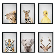 Animal wall art tiger lion elephant giraffe duck zebra Nursery Kids Room Painting Home Decor Art Decor posters canvas painting 2024 - buy cheap