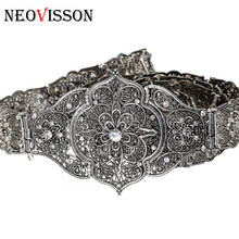 Nevisson câmara cinto retrô, pulseira feminina de metal dourada prateada para casamento étnico personalizada marrocos caftan 2024 - compre barato