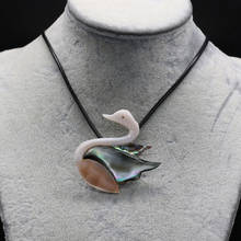 Collar con colgante de concha Natural, colgante de animales de cisne lindo, dijes para collar de joyería, regalo exquisito, longitud de 55 + 5cm 2024 - compra barato