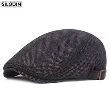 SILOQIN Adjustable Head Size Men's Warm Berets New Winter Men Cotton Velvet Thick Warmth Tongue Caps Brands Cap Dad's Winter Hat 2024 - buy cheap