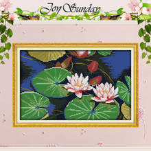 The Water Lily (2) Counted Cross Stitch 11 14CT Cross Stitch Sets flowers Cross Stitch Kits for Embroidery Home Decor Needlework 2024 - buy cheap