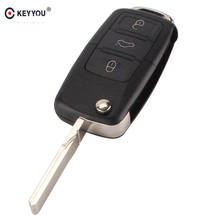 Keyyou-capa dobrável para chave de carro, 10x3 botões, carcaça de chave, compatível com vw volkswagen jetta, golf, passat, beetle, polo, bora 2024 - compre barato