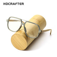 HDCRAFTER Wooden Eyeglasses Frames Goggles Eyewear Men Oversized Prescription Glasses Frame Clear lens Spectacles Optical 2024 - buy cheap