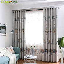 Cortinas opacas con estampado de pájaros amorosos para sala de estar, cortinas transparentes modernas para ventana de casa y dormitorio 2024 - compra barato