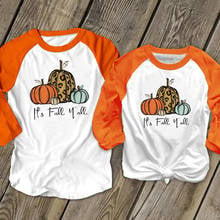 Это осень Ya'll Тыква футболка для женщин с длинным рукавом 2021 День благодарения футболки оранжевого цвета размера плюс футболка Фестиваль печати Топы Full XL 2024 - купить недорого