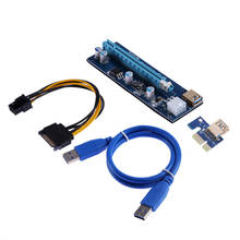 Placa pci express riser banhada a ouro, extensor de cabo usb 3.0 pci-e 1x para 16x, adaptador gpu de mineração gpu dual 6pin para btc 2024 - compre barato