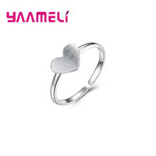 Romantic Valentiens Gift Jewelry 925 Sterling Silver Love Heart Charms Opening Adjustable Finger Ring for Women Girls 2024 - buy cheap