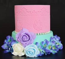Alfombrilla de encaje de rosa, molde de silicona para decoración de pasteles, Fondant, Decoración de cumpleaños y bodas, molde de decoración de galletas de Chocolate 2024 - compra barato
