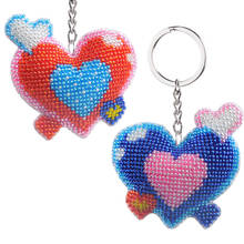 DIY Bead Cross Stitch Keychain Printed Bead Embroidery Needlework Key Ring Kit for Women Bag Pendant Beadwork Handmade Craft 2024 - buy cheap