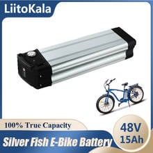 LiitoKala-batería de litio para bicicleta eléctrica, pila de descarga inferior de 48V, 15Ah, 20A, BMS 2024 - compra barato