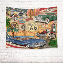 Cactus Route 66 Car Pattern Tapestry Wall Hanging for Living Room Bedroom Decor 2024 - buy cheap