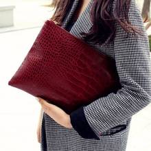 Women Elegant Party Clutches Crocodile Grain PU Leather Envelope Clutch Bag Handbag 2024 - buy cheap