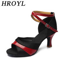 HROYL-zapatos de salón Tango para mujer, calzado de baile latino, sandalias de baile de Salsa de 5CM/7CM, 3 colores 2024 - compra barato