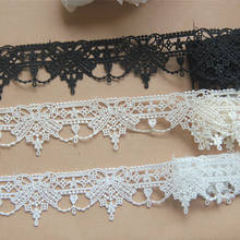 15Yards/lot 3cm Wide Polyester Bowknot Lace Trim Water Soluble Embroidered Black White Lace Trimming DIY Crafts Handmade Fabric 2024 - buy cheap