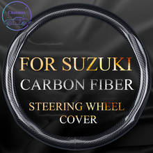Carbon Fiber Steering Wheel Cover for Suzuki Grand Vitara SX4 S-Cross Baleno Jimny Universal 38cm 15 Inches Anti-slip 2024 - buy cheap