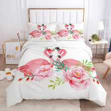 3D Luxury Bedding Set Queen/King/Europe Size Comforter/Quilt/Blanket Case Duvet Cover Pillowcases Linens Pink Flowers Flamingo 2024 - buy cheap