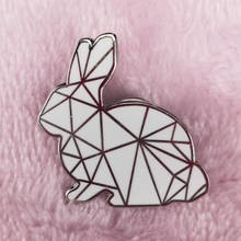 Милый белый значок с кроликом оригами искусство ювелирные изделия 2024 - купить недорого