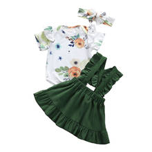 Macacão floral para bebês meninas, roupas de princesa para bebês recém-nascidos, conjunto de roupas para meninas de 0-18 meses 2024 - compre barato