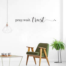 Calcomanía de vinilo para dormitorio, calcomanía de pared con frase de Jesue Pray para sala de estar, fiesta, versículo de la Biblia 2024 - compra barato