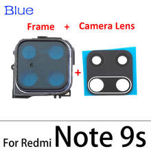 Nova lente de vidro traseira para câmera original, capa de vidro para xiaomi redmi note 9s 9 pro, lente da câmera com adhensiva 2024 - compre barato