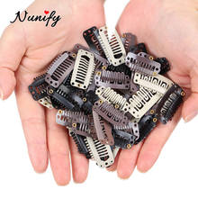 Nunify Remy Hair Clip Wonder Clips Hair Clips For Women 32Mm 9-Teeth Hair Extension Clips Stainless Steel Wig Hair Clips 2024 - compre barato