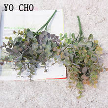 YO CHO Artificial Plant Eucalyptus Leaves Plastic Green Plants Fake Eucalyptus Leaves DIY Home Wedding Forest Style Decorations 2024 - купить недорого
