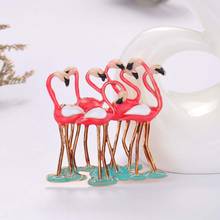 Enamel Flamingo Birds Shape Brooches Pins For Women Girl Office Party Clothes Accessories Casual Brooch Pins Jewelry Gifts 2024 - buy cheap